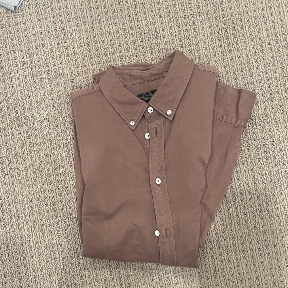rag & bone Men's Casual Brown Button-Down Shirt